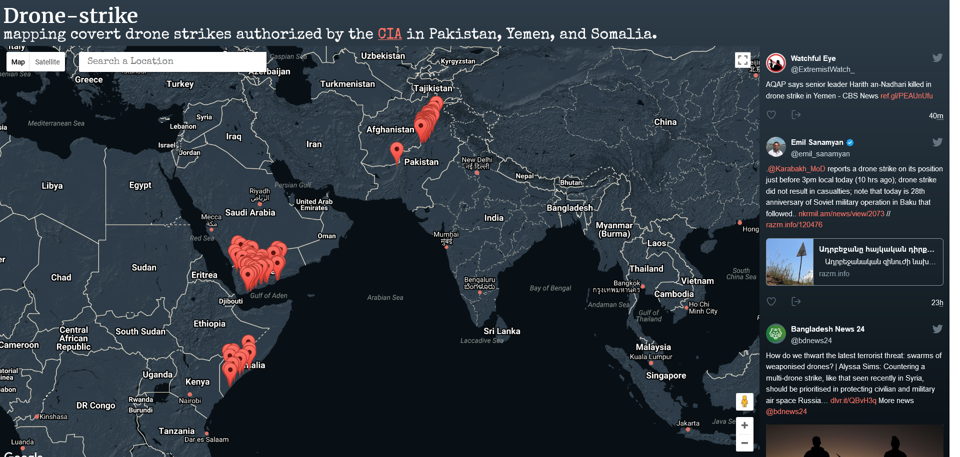 Second version of drone-strike map
